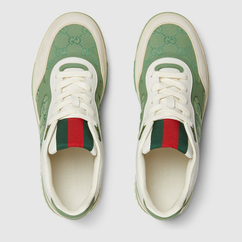 BASKETS GUCCI RE-WEB POUR HOMME Vert Blanc