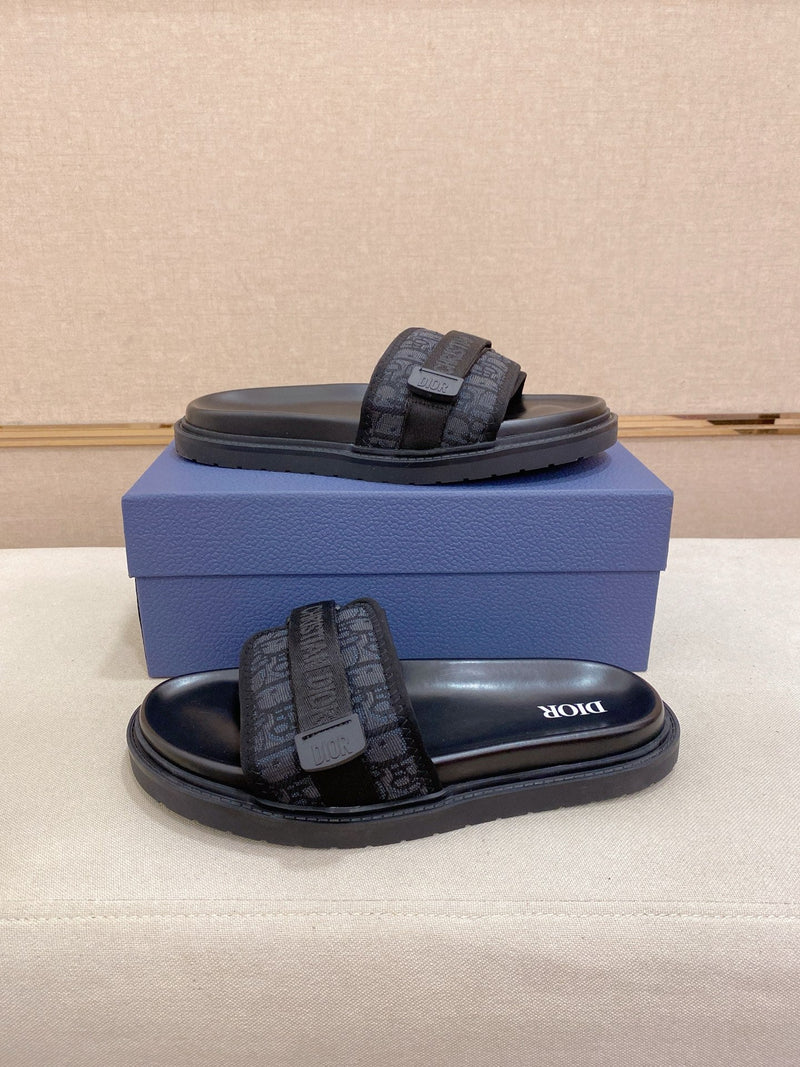 Dior - Sandale en Toile Noir avec logo