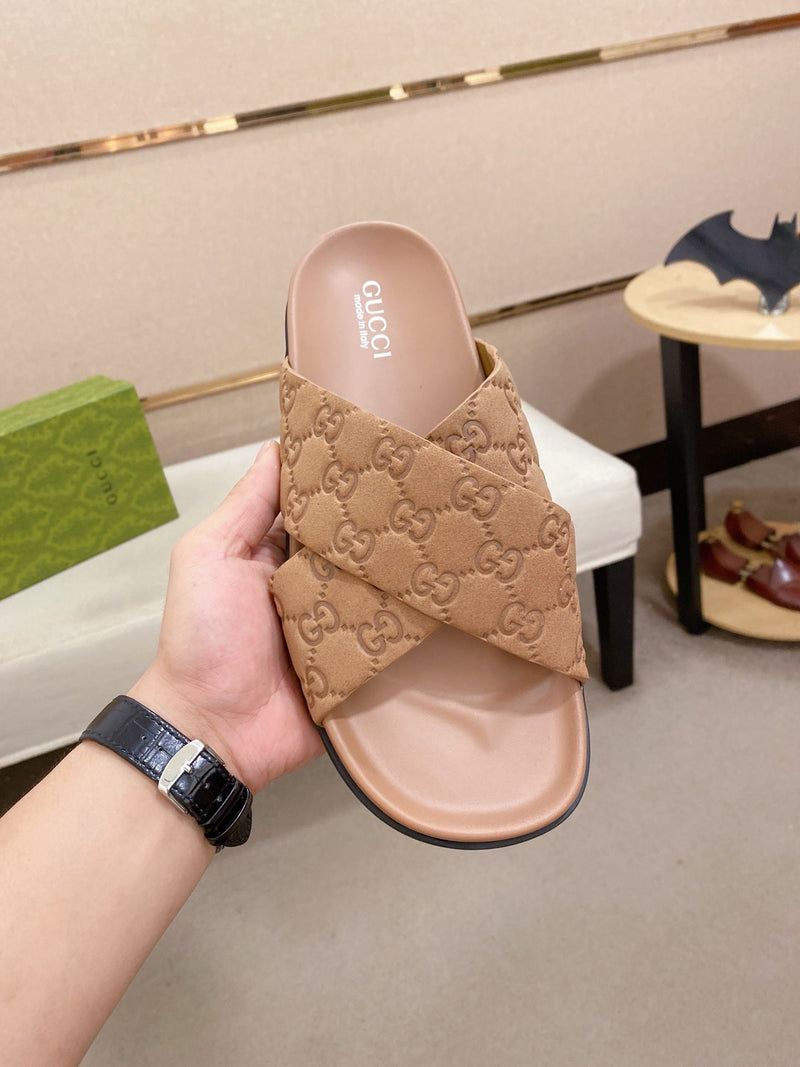 Gucci - Mules en Daim GG Beige II