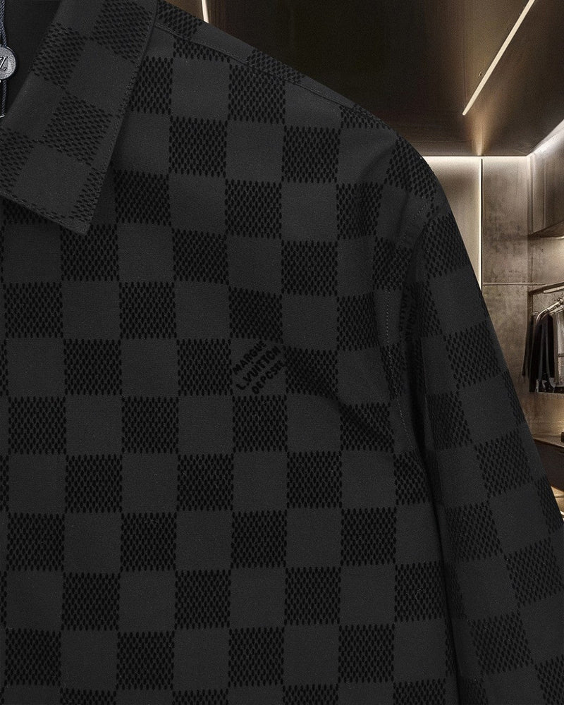 Louis Vuitton - Chemise manches longues motif damier LV Noir