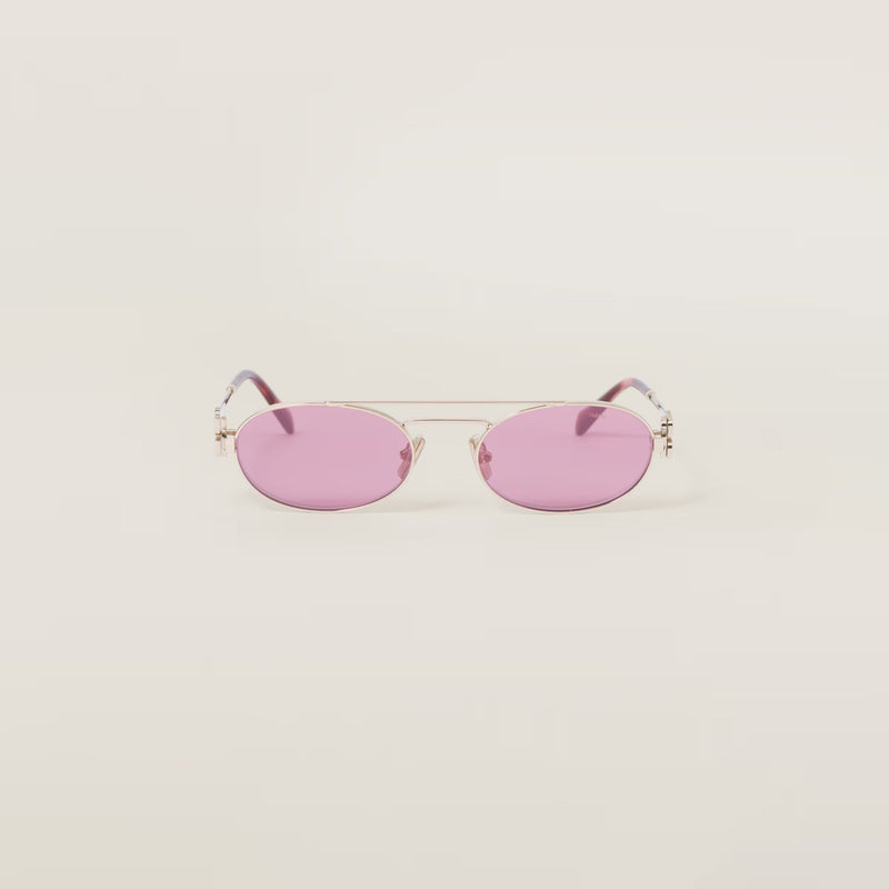 Miu Miu - Lunettes de soleil Logo Verres Amarante