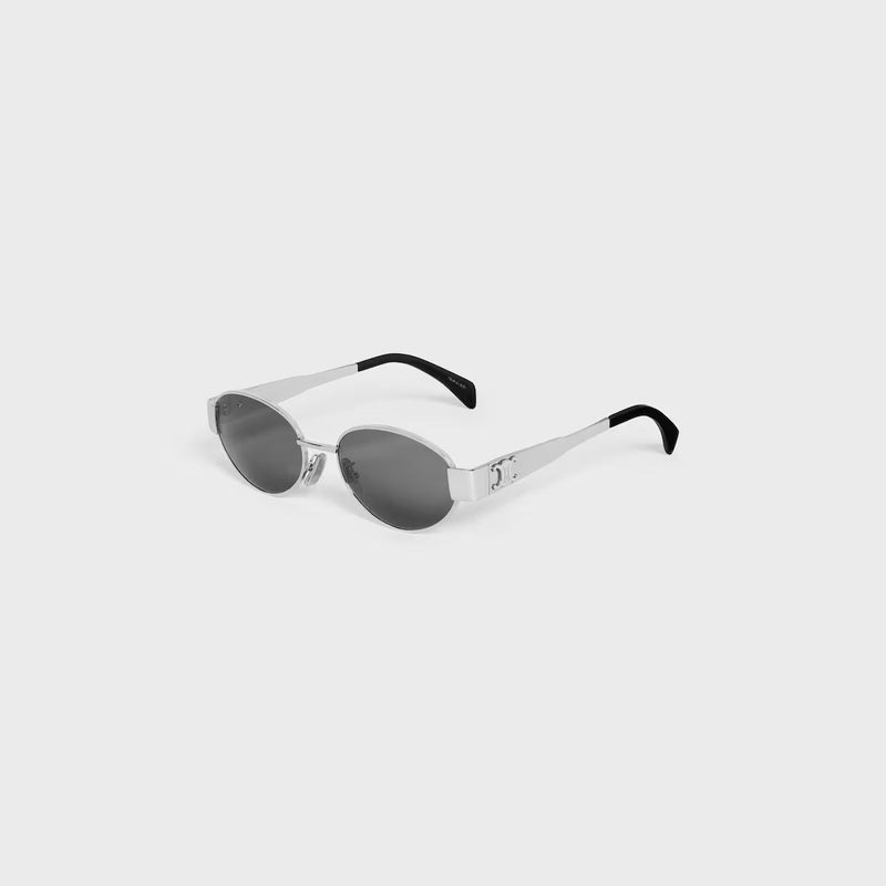 Celine - Lunettes De Soleil Triomphe métal 01 Silver / Smoke
