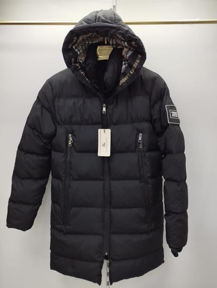 Burberry - Doudoune à capuche longue à monogramme BB Noir