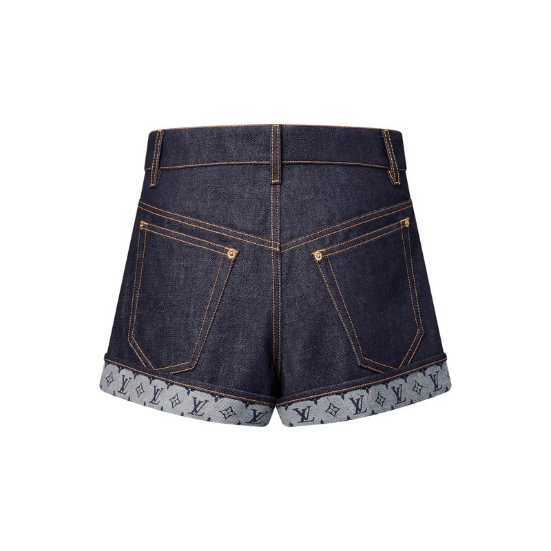 Louis Vuitton - Short court à ourlets en denim