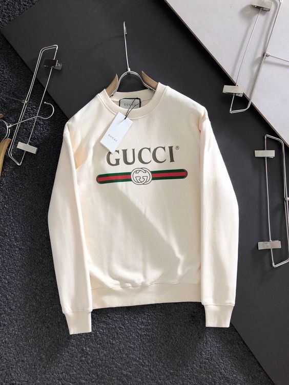 Gucci - Pull en coton logo Gucci Vert Rouge Blanc