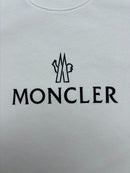 Moncler - Pull en coton floqué Moncler et logo Blanc