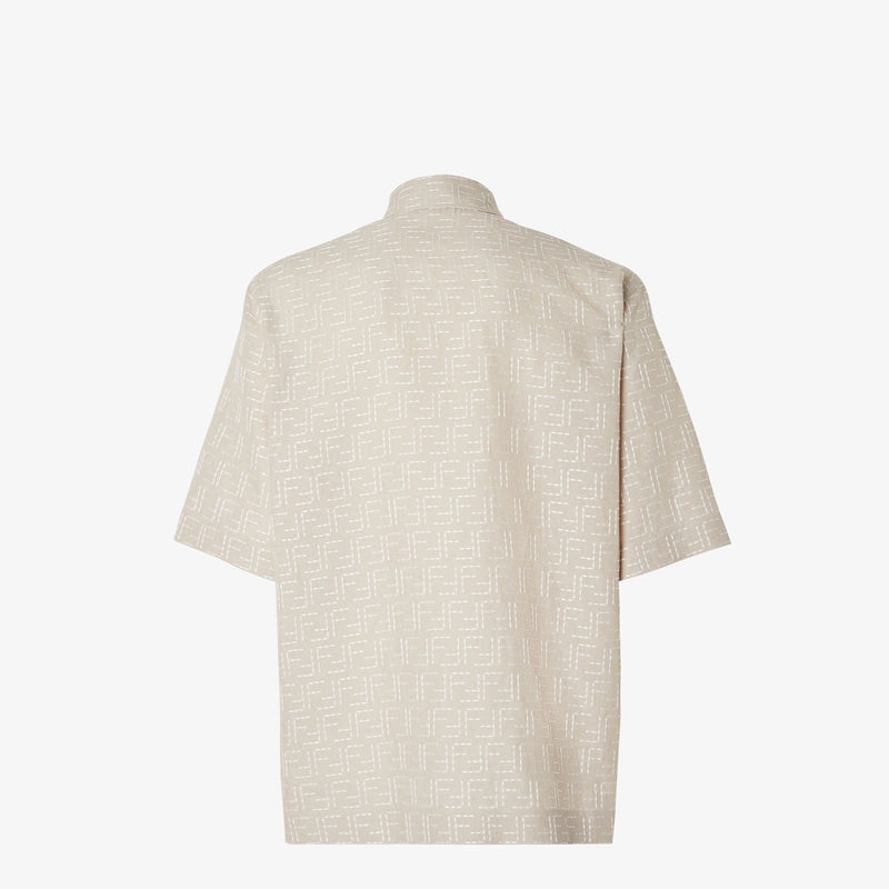 Fendi - Chemise en jacquard FF de lin Blanc