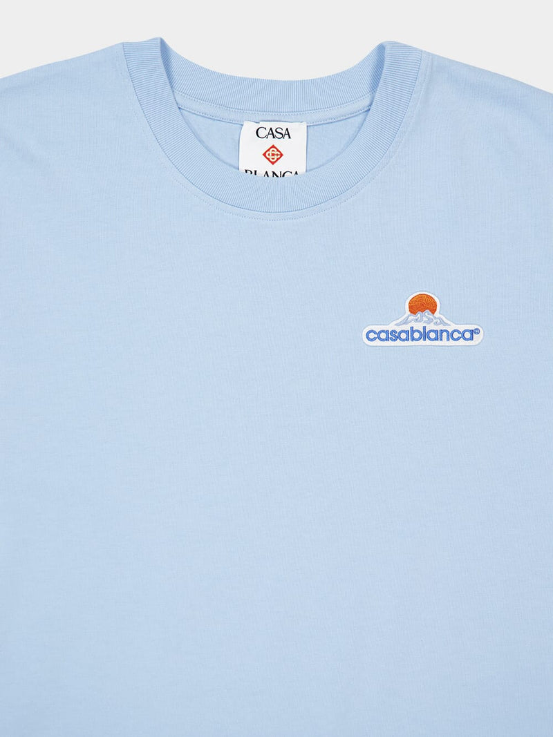Casablanca - T-shirt Logo Montagne Bleu