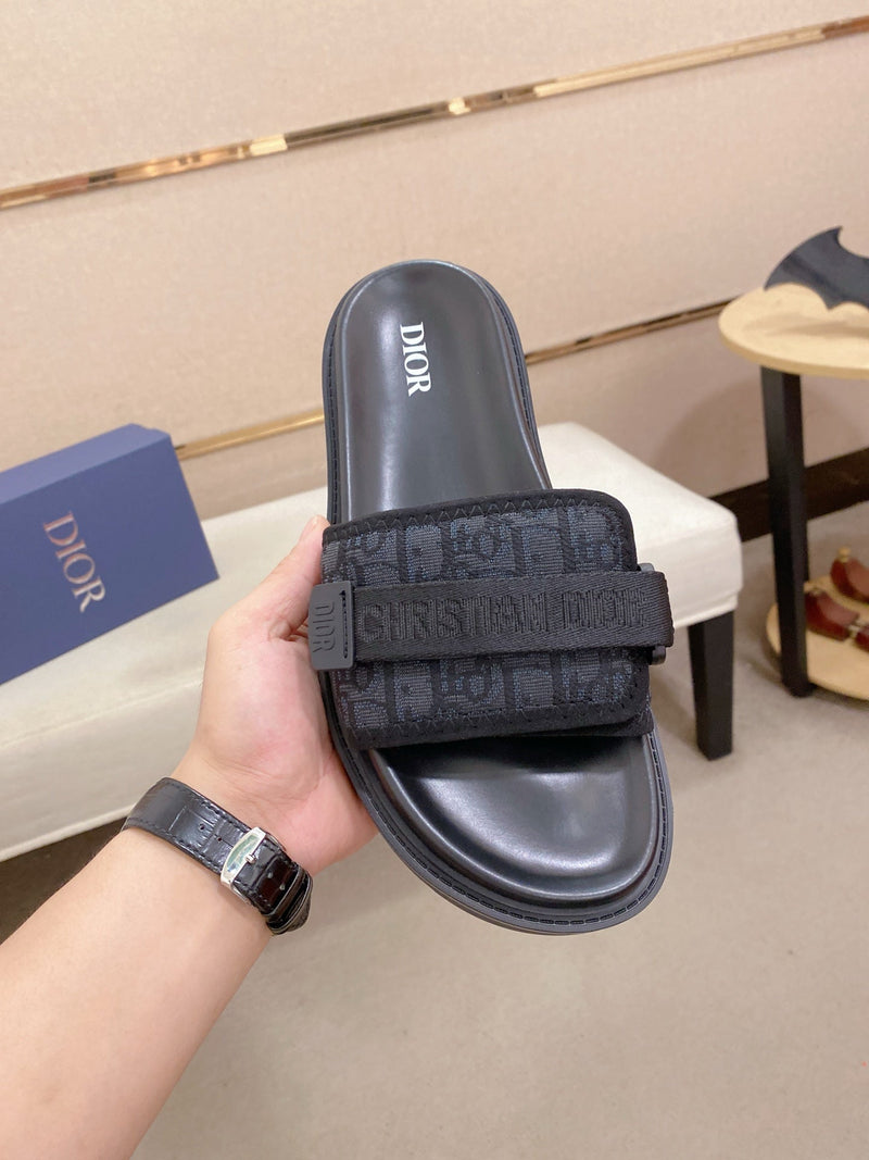 Dior - Sandale en Toile Noir avec logo