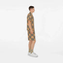 Burberry - Chemise casual en popeline de soie Check Sable