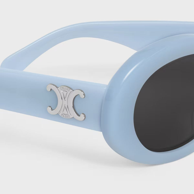 Celine - Lunettes De Soleil Triomphe 01 en Acétate Milky Azure
