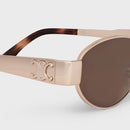 Celine - Lunettes De Soleil Triomphe métal 01 Rose Or / Marron