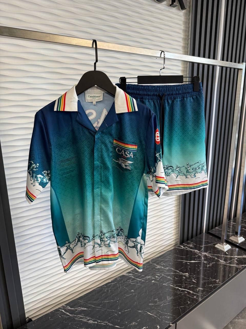 Casablanca Paris - Ensemble CHEMISE + SHORT Bleu