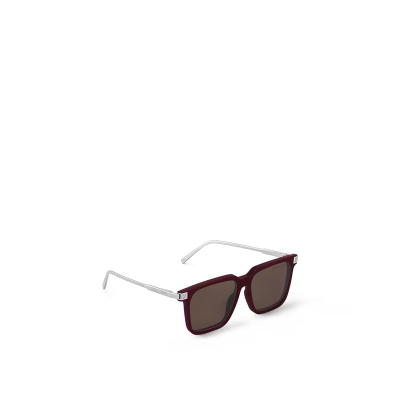 Louis Vuitton - Lunettes de soleil carrées LV Rise Burgundy