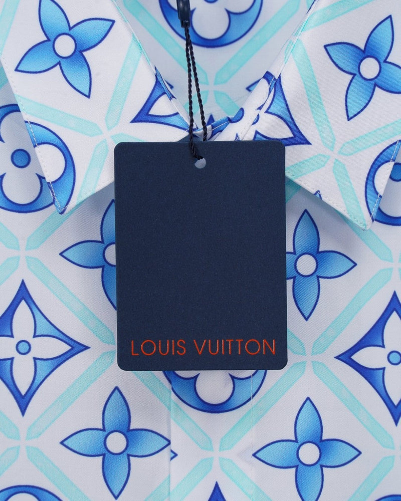 Louis Vuitton - Chemise manches longues motif intégral LV coloré Nuance de Bleu
