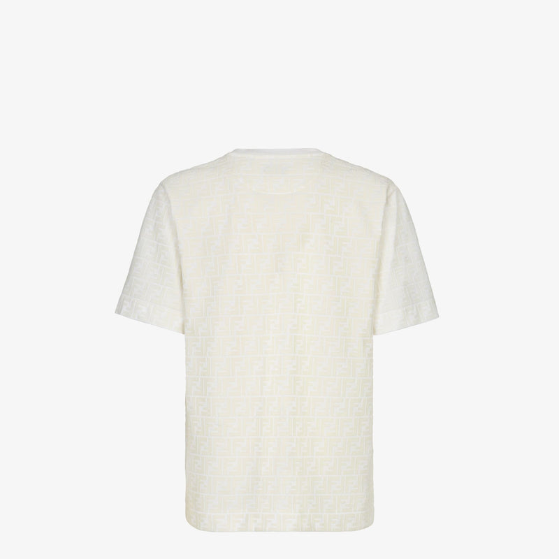 Fendi - T-shirt en piqué FF Blanc