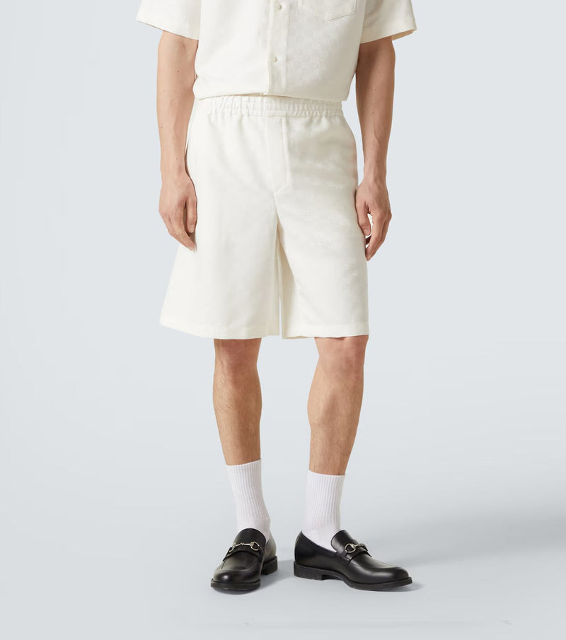 GUCCI - Short en lin melangé Blanc