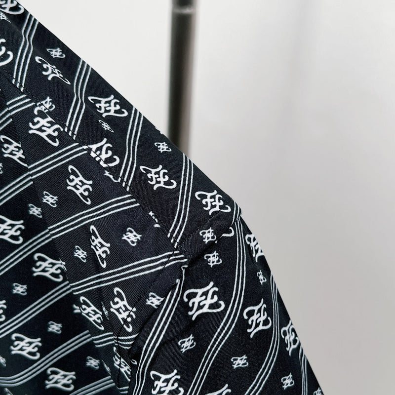 Fendi - Chemise à Manches Longues avec Motif Monogramme Noir/Blanc