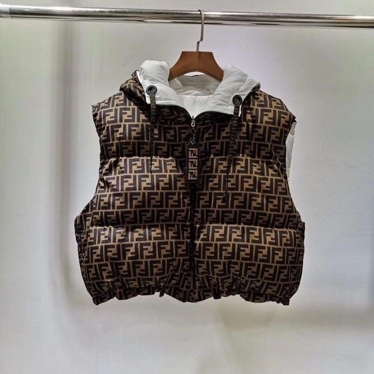 Fendi - Veste sans manche monogramme FF Marron F