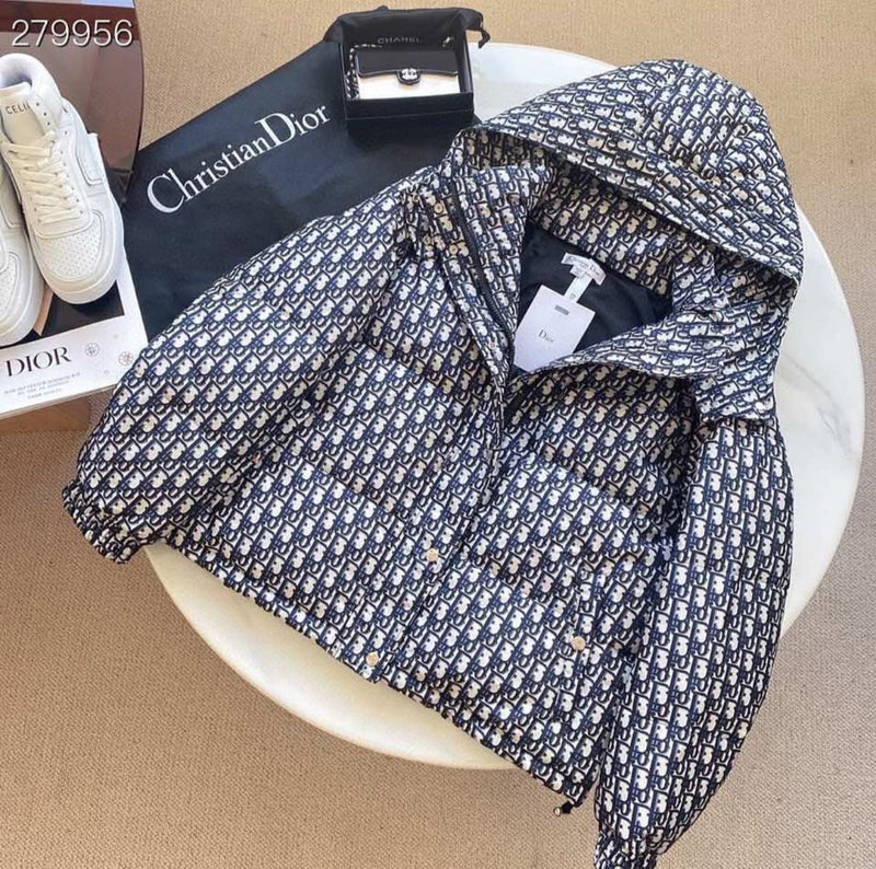 Dior - Doudoune avec logo monogramme Dior Blanc et Bleu