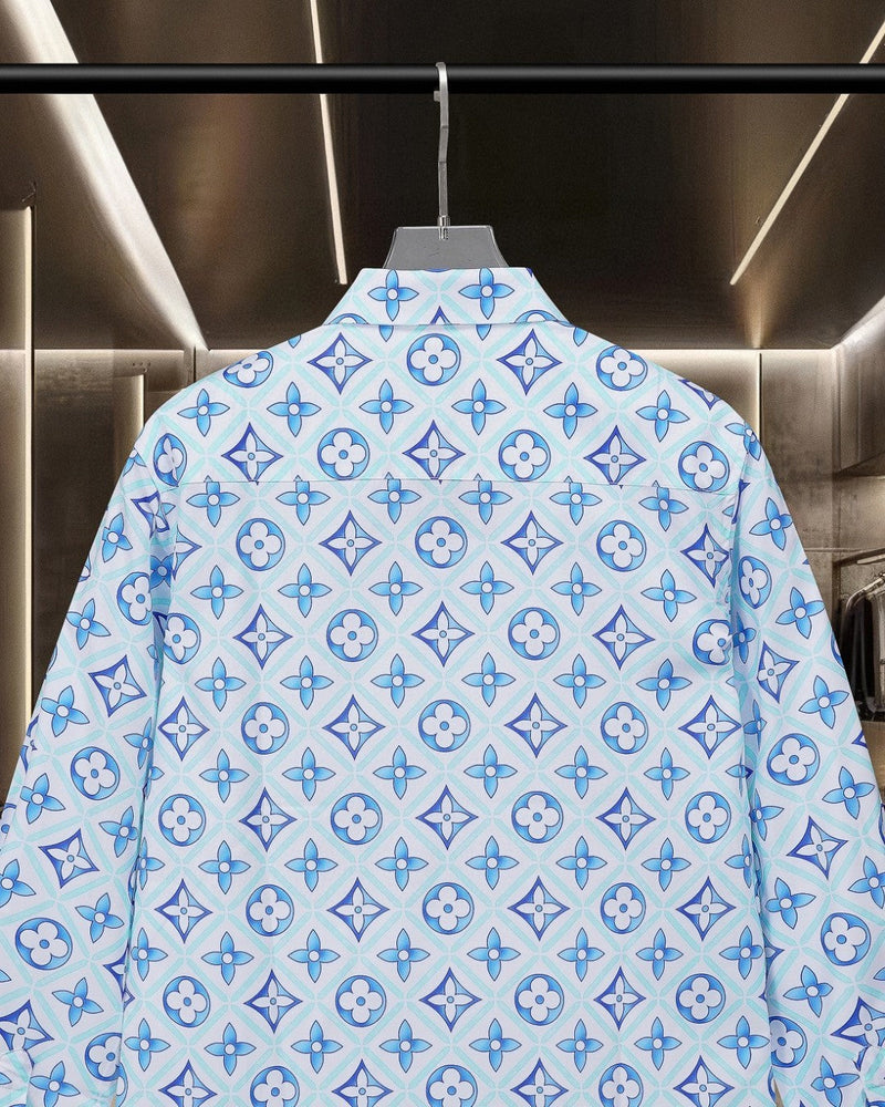 Louis Vuitton - Chemise manches longues motif intégral LV coloré Nuance de Bleu