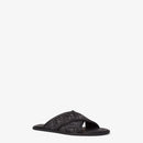 Fendi - Sandales Semelle de propreté en tissu jacquard FF Noir