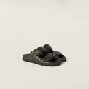 Miu Miu - Mules en cuir nappa matelassé Vert Loden