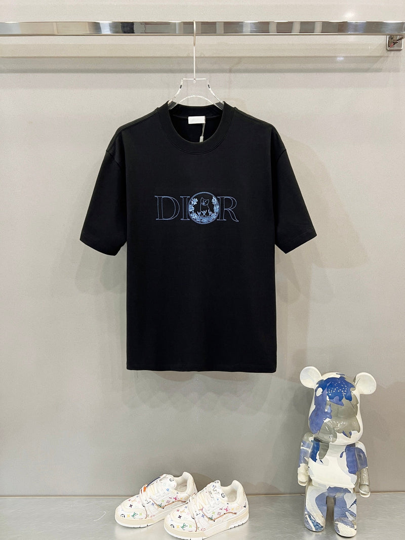 Dior - T-shirt en coton Dior Graphique Coloré Noir