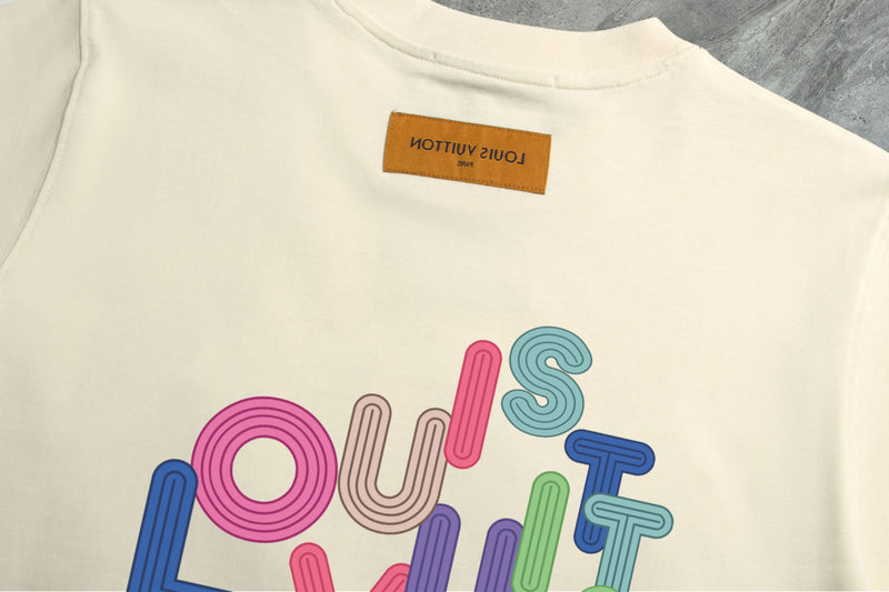 Louis Vuitton - T-shirt manches courtes lettres Multicolores Beige