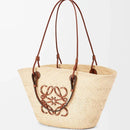 Loewe - Panier Anagram en palmier Iraca et cuir de veau