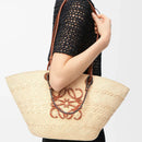 Loewe - Panier Anagram en palmier Iraca et cuir de veau
