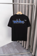 OFF-WHITE - T-shirt avec le logo "Off" sur le devant et "White" en bleu brillant au dos - Noir
