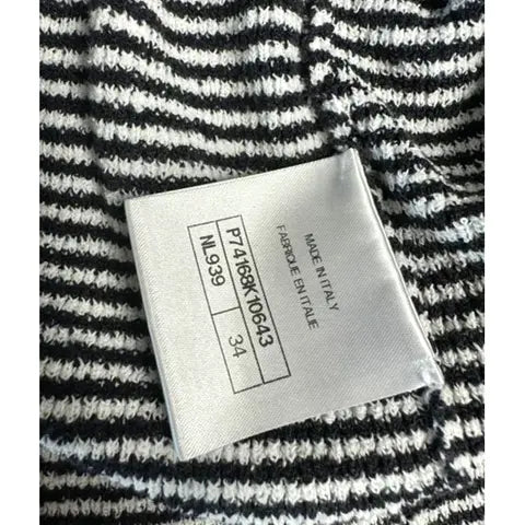 Chanel - Top à bretelles en coton rayure Blanc/Noir