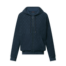 Louis Vuitton - Veste à capuche Monogram zippé en French Terry Bleu Foncée