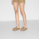 Gucci - Sandales GG Compensées Beige Marron Foncée