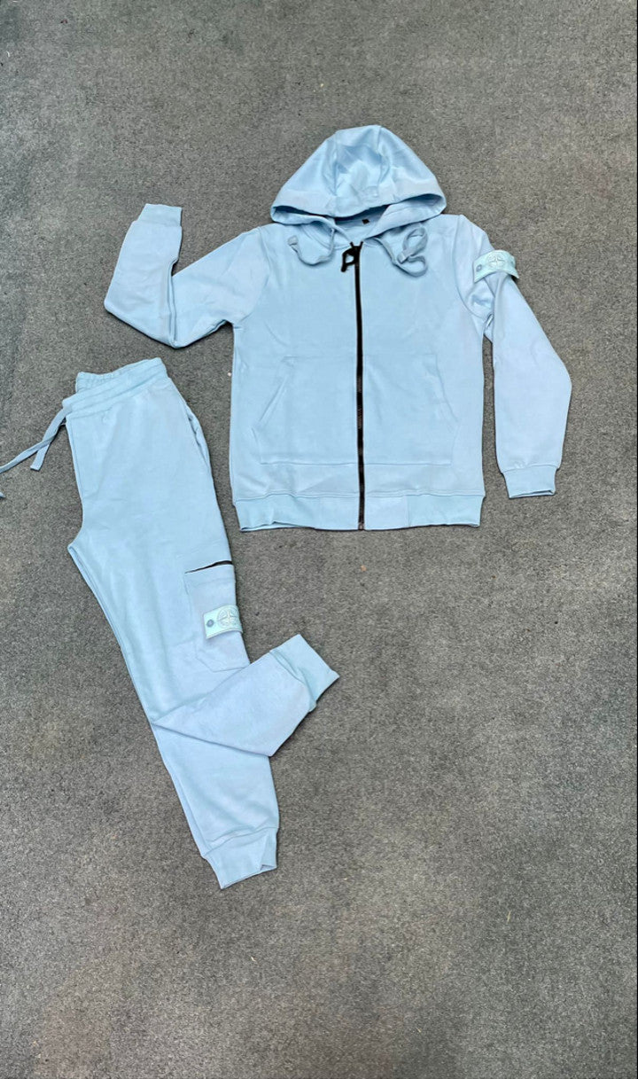 Stone Island - Survêtement Haut & Bas Bleu patch Bleu