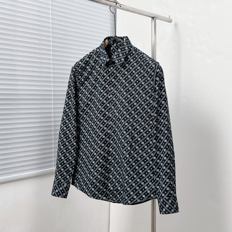 Fendi - Chemise à Manches Longues avec Motif Monogramme Noir/Blanc