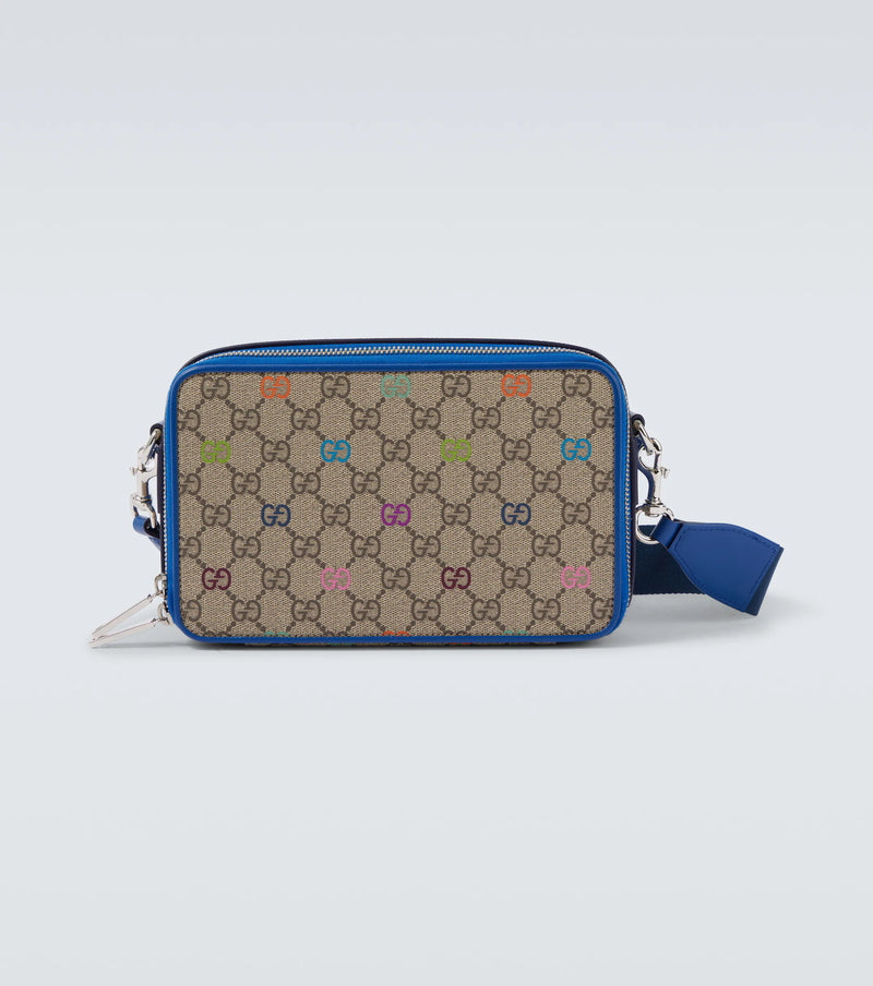 Gucci - Sac en toile GG et cuir Beige Bleu