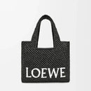 LOEWE - Petit  Font Tote en raphia Noir