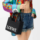 LOEWE - Petit  Font Tote en raphia Noir