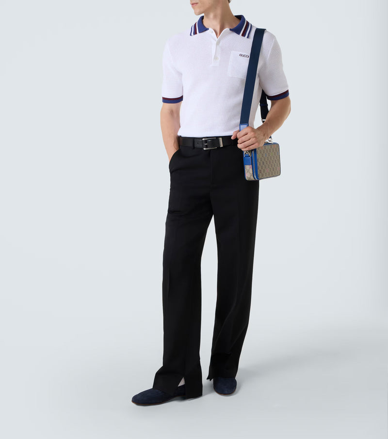 Gucci - Sac en toile GG et cuir Beige Bleu