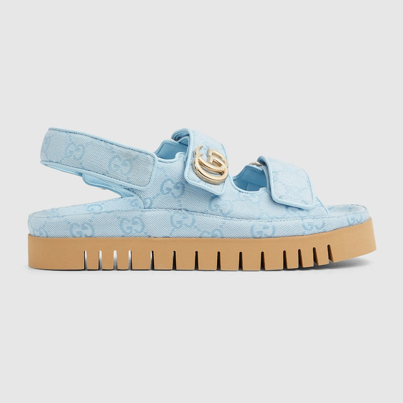 Gucci - Sandales avec Double G Bleu Clair