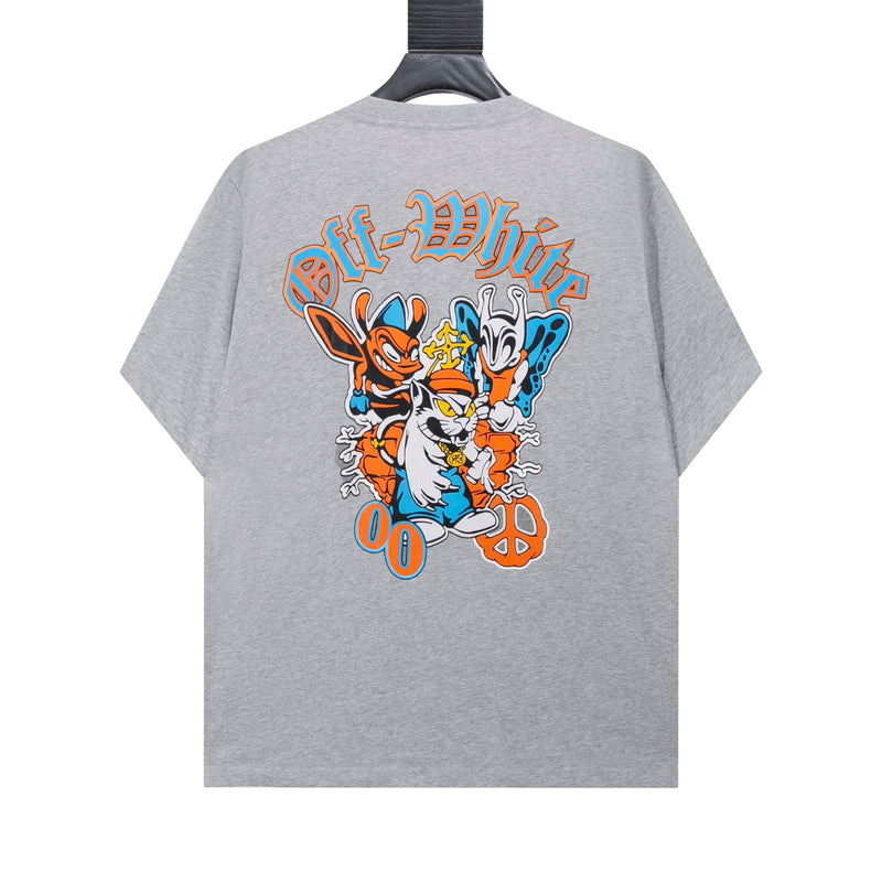 OFF-WHITE - T-shirt Off-White x Cartoon Characters à motif avant et graphique emblématique au dos Gris