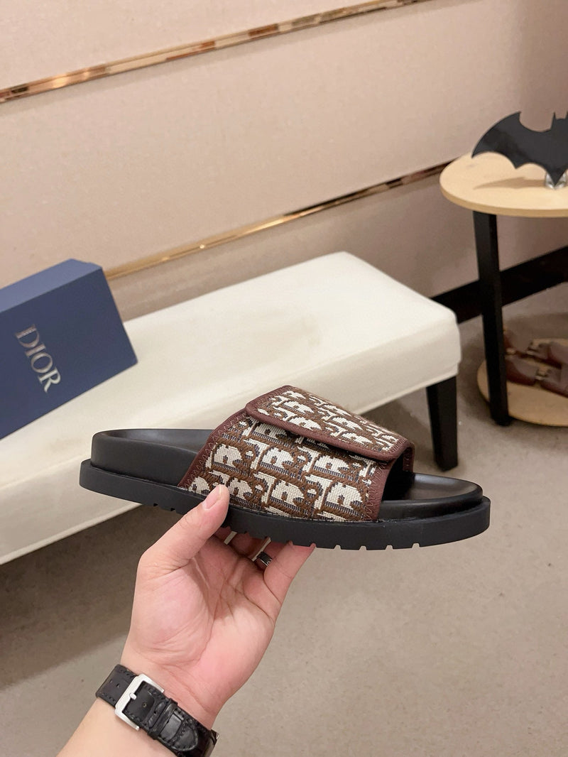 Dior - Sandale en Toile monogramme Dior Marron