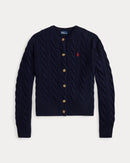 Ralph Lauren - Cardigan torsadé en laine et cachemire Marine chasseur