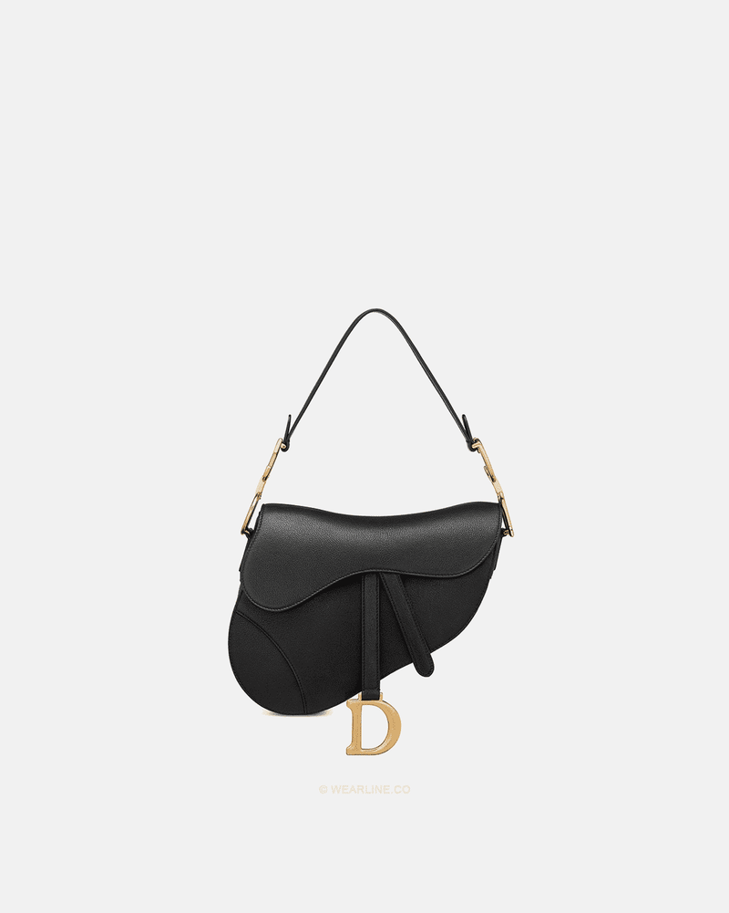 Dior - Sac Saddle À Bandoulière Cuir de veau grainé Noir