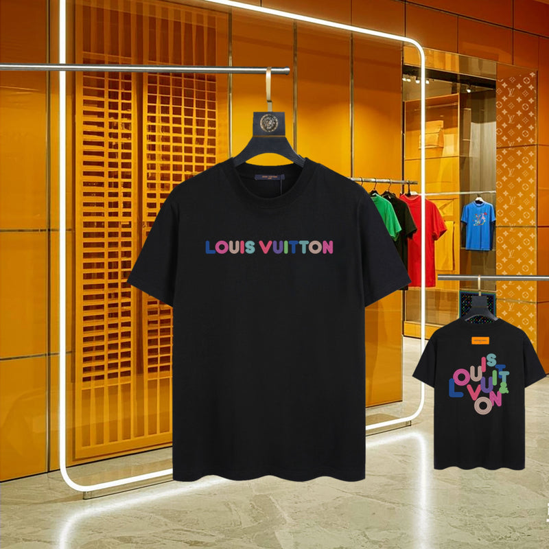 Louis Vuitton - T-shirt manches courtes lettres Multicolores Noir