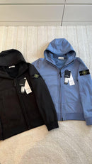 Stone Island - Veste zip à capuche Noir/Bleu