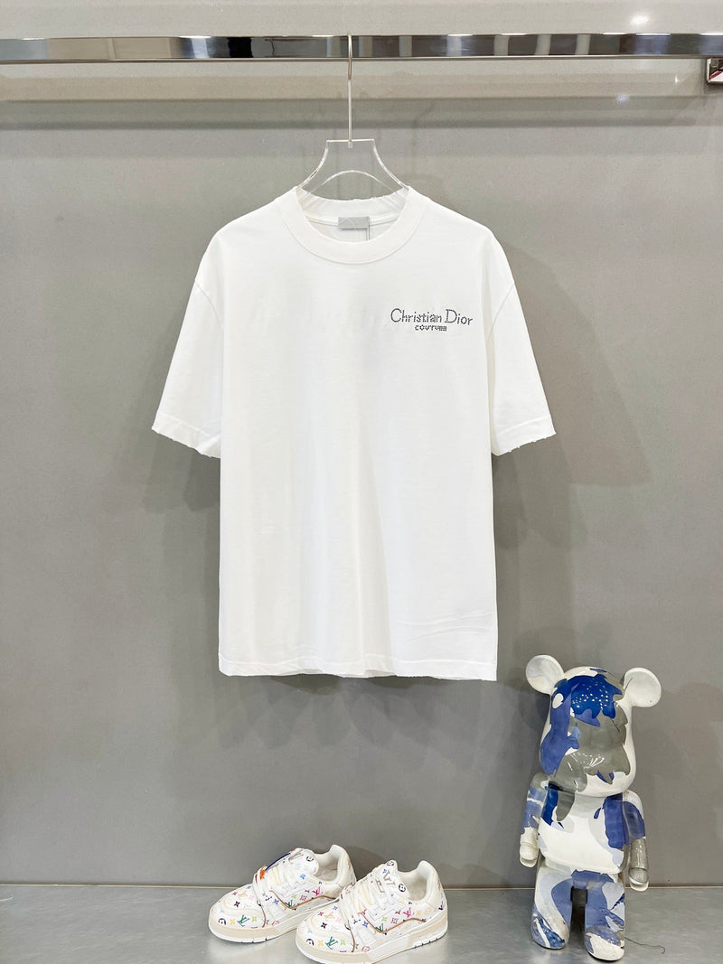 Dior - T-shirt en coton Dior Signature Blanc