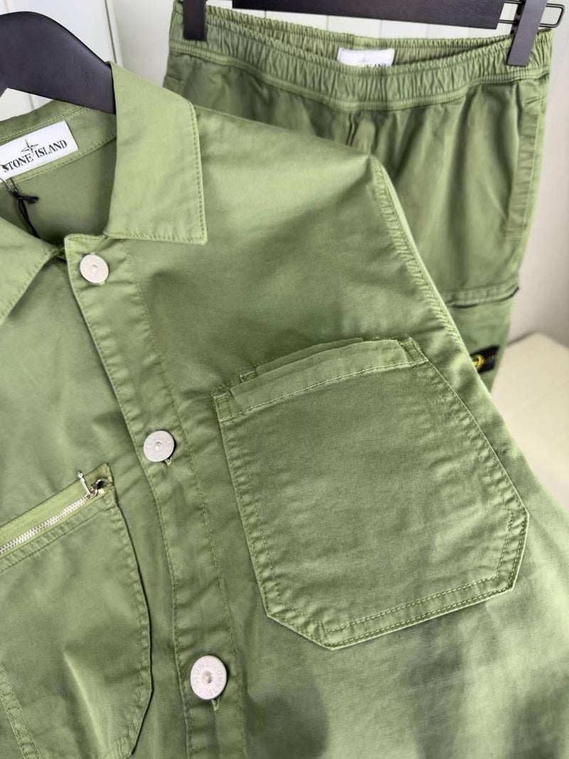 Stone Island - Ensemble Chemise + SHORT Kaki